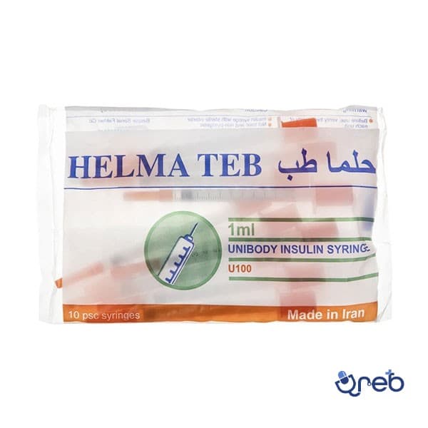 سرنگ انسولین ( نیدل سر خود ) حلما طب بسته 10 عددی