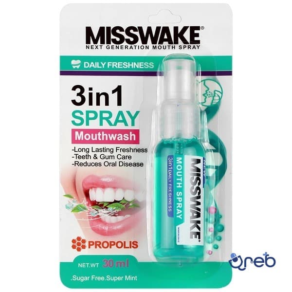 اسپری دهانشویه ۳ در ۱ عصاره پروپولیس میسویک ۳۰ میلی لیتر با طعم نعنا