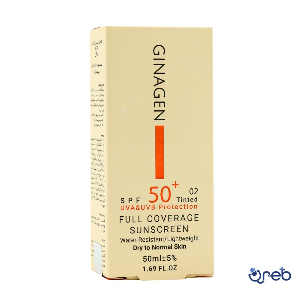 کرم ضد آفتاب رنگی 02 پوست خشک و نرمال غیر کومدوژنیک اس‌پی‌اف30 ژیناژن 50 میلی لیتر
