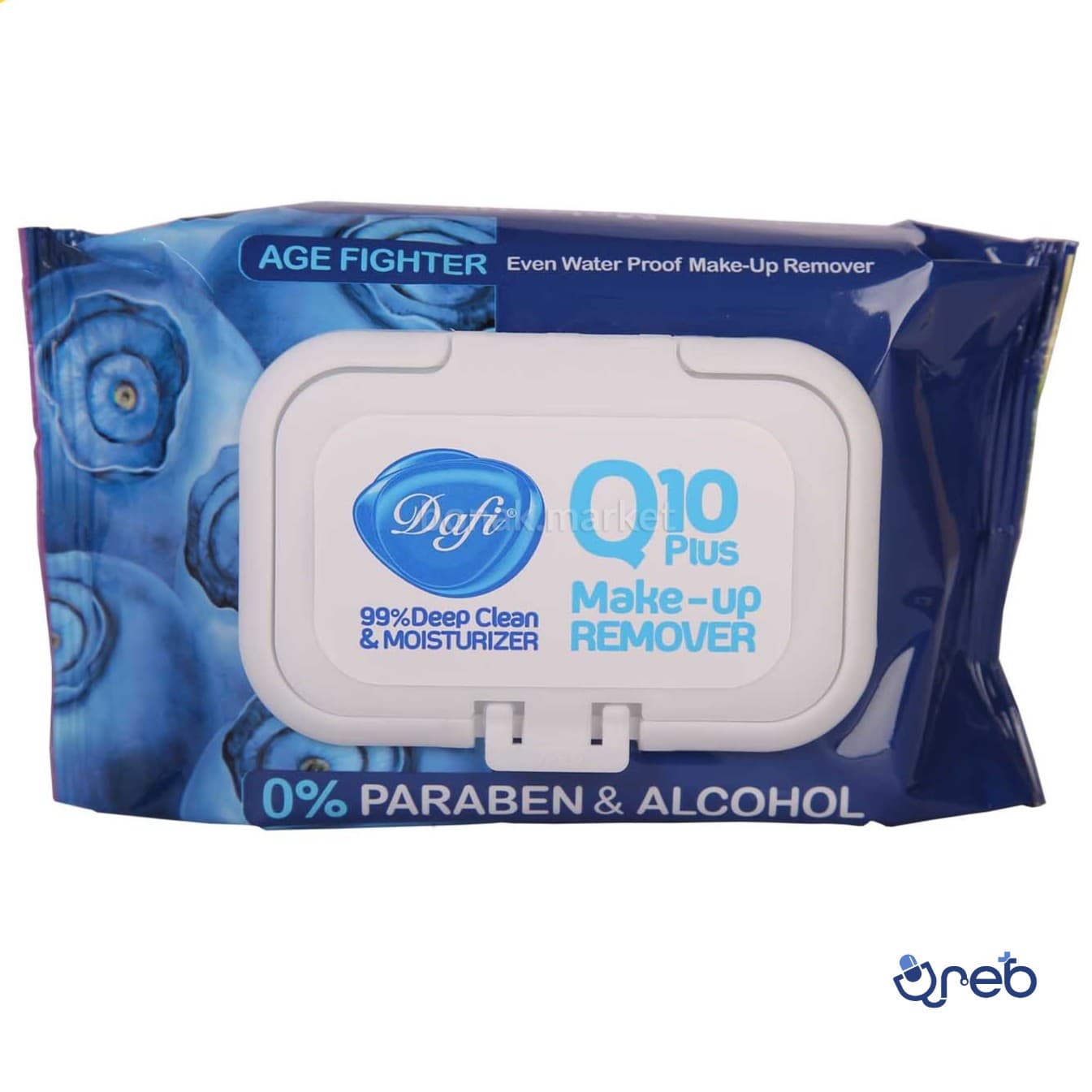 دستمال مرطوب پاک کننده آرایش Q۱۰ Plus دافی ۵۰ عدد