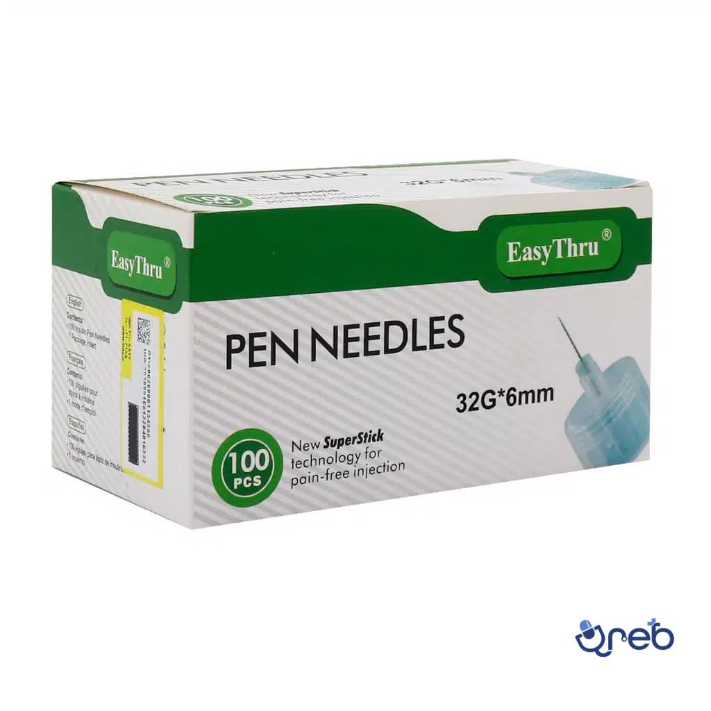 سرسوزن قلم انسولین ایزی ترو 6 میلی متری جعبه 100 عددی